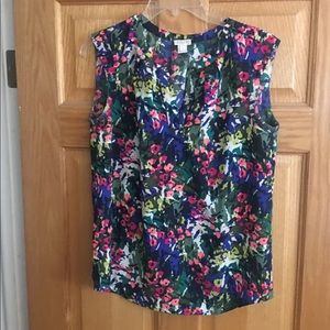 Jcrew floral sleeveless top —size 4